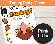 Load image into Gallery viewer, Roll a Turkey Party Game
