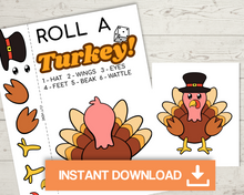 Load image into Gallery viewer, Roll a Turkey Party Game