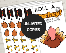 Load image into Gallery viewer, Roll a Turkey Party Game