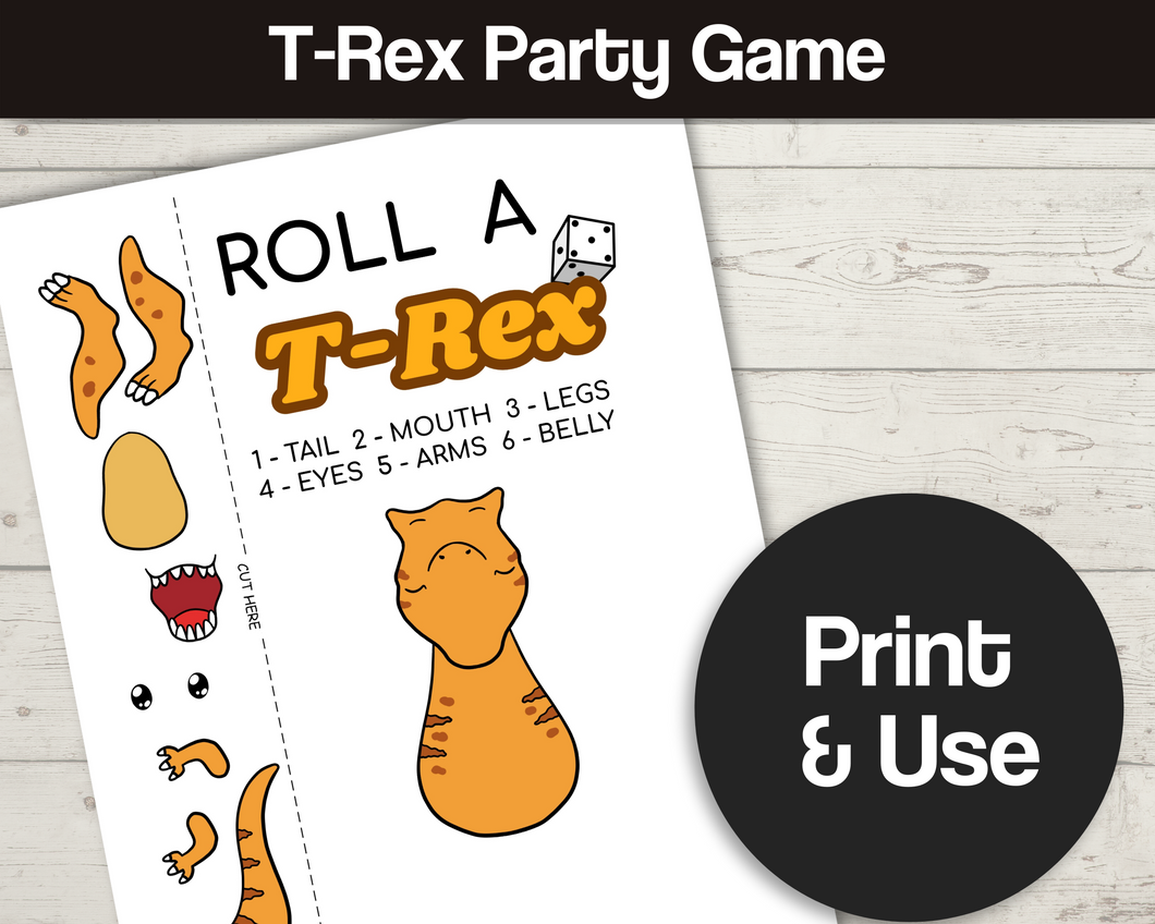 Roll a T-Rex Dice Game